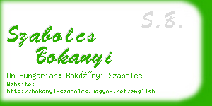 szabolcs bokanyi business card